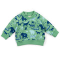 Sweatshirt brushed cotton fleece with animal print, Marius