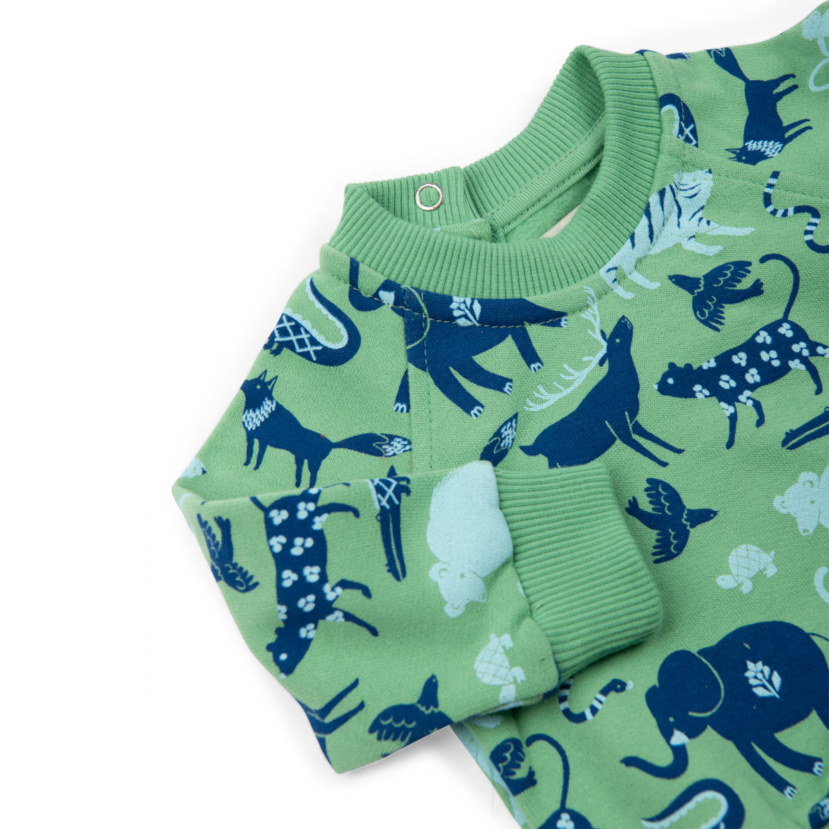 Sweatshirt brushed cotton fleece with animal print, Marius
