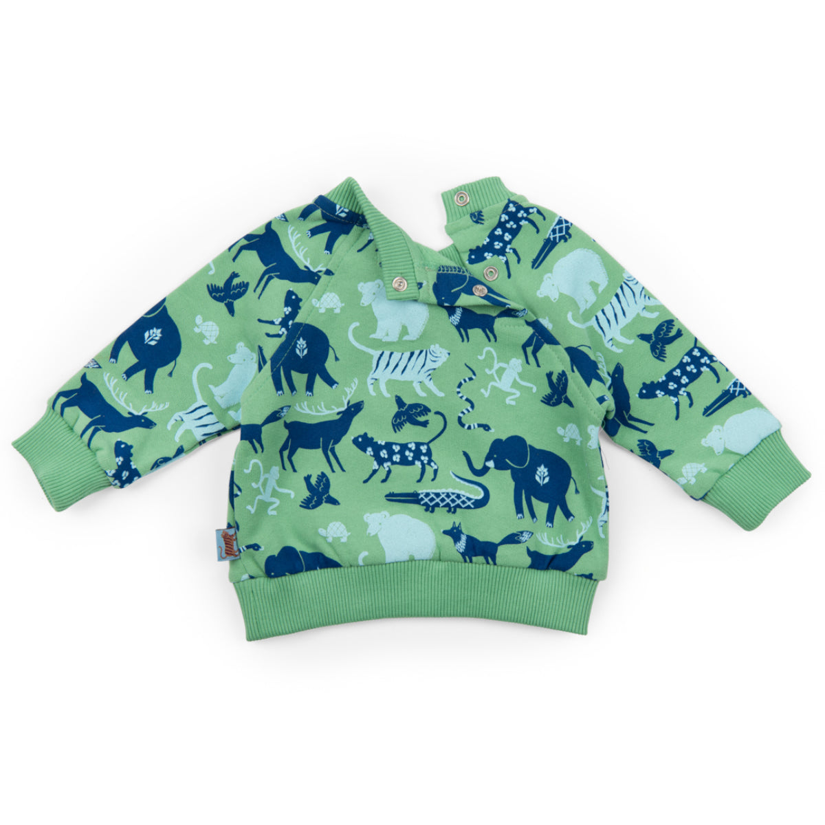 Sweatshirt brushed cotton fleece with animal print, Marius