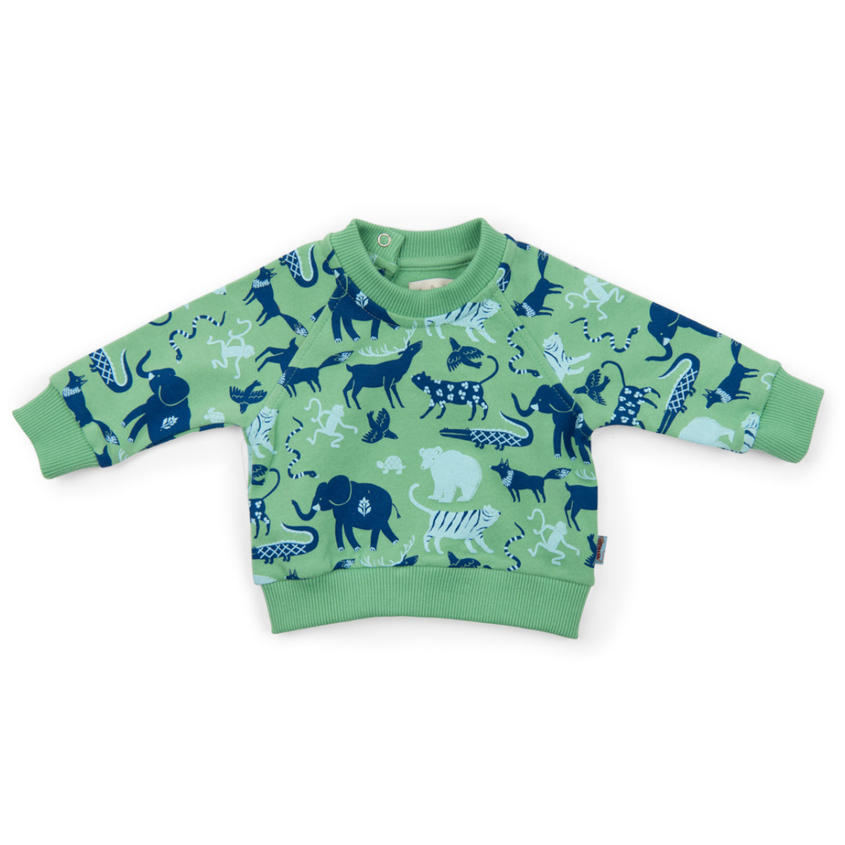 Sweatshirt brushed cotton fleece with animal print, Marius