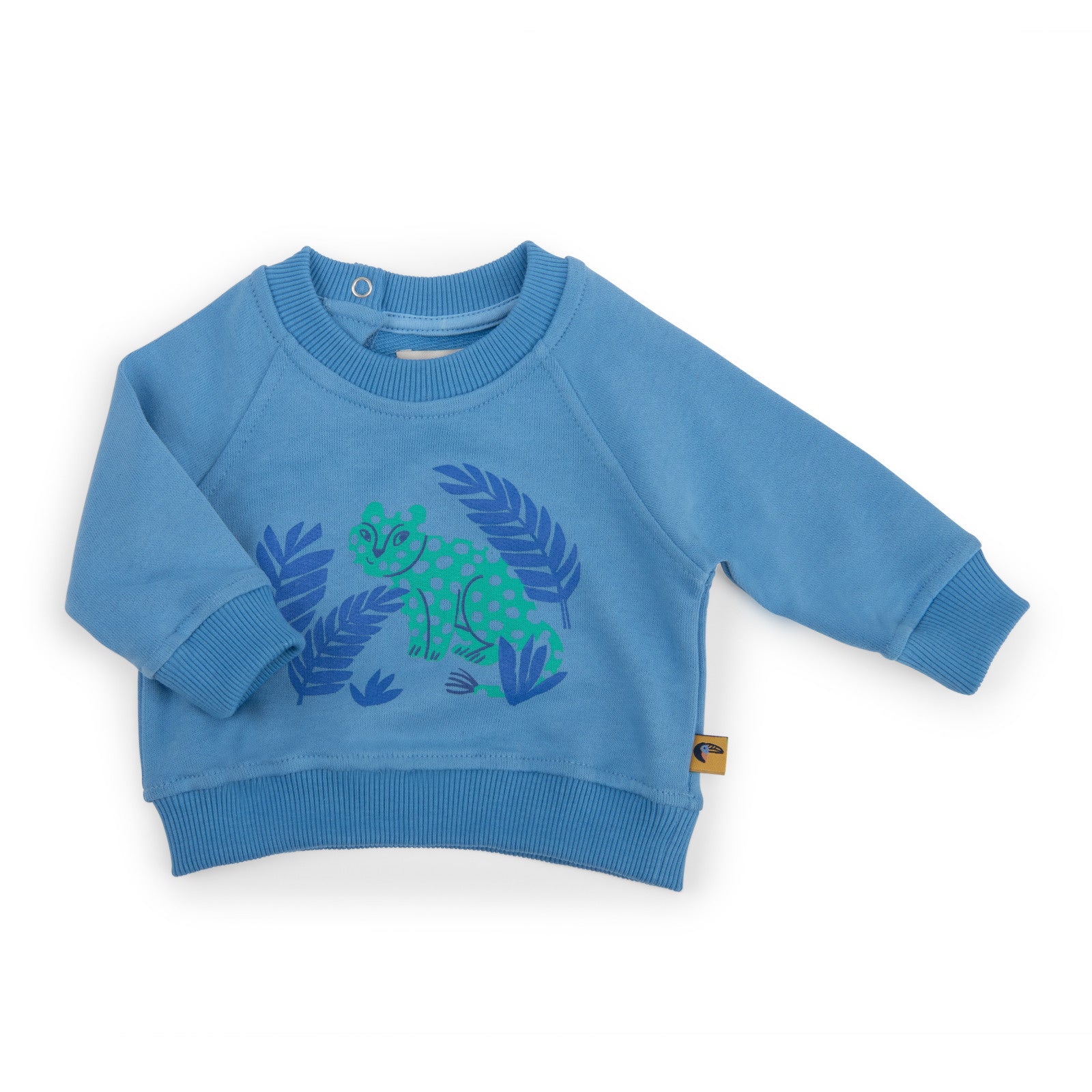 Lightweight blue leopard cotton sweatshirt, Nolan
