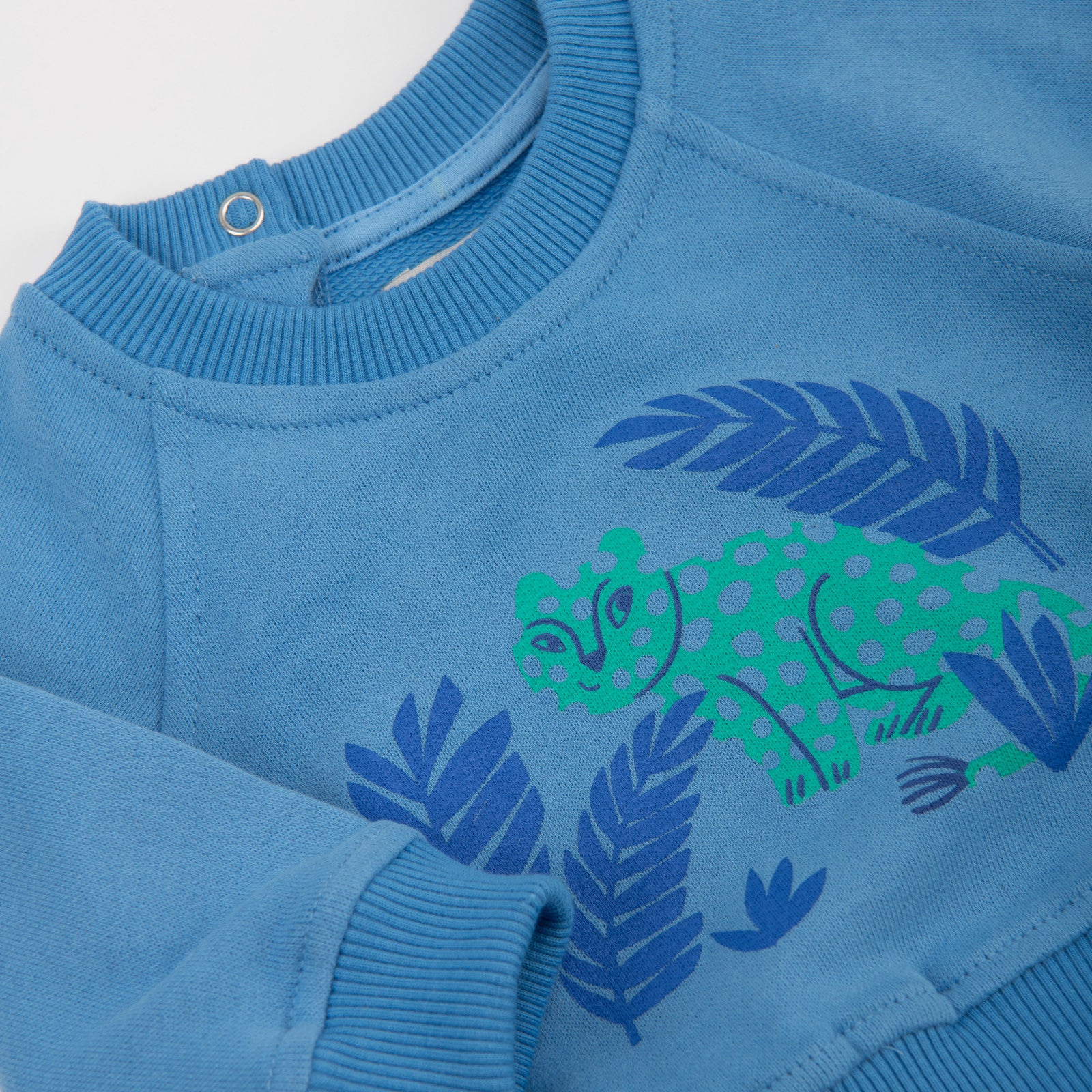 Lightweight blue leopard cotton sweatshirt, Nolan