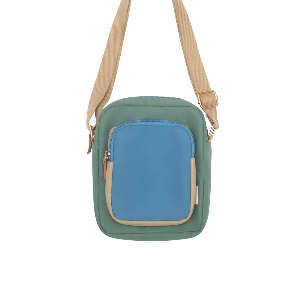 Borsa a tracolla con motivo color block
