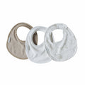 Organic bamboo terry bibs, Set of 3 Oyster