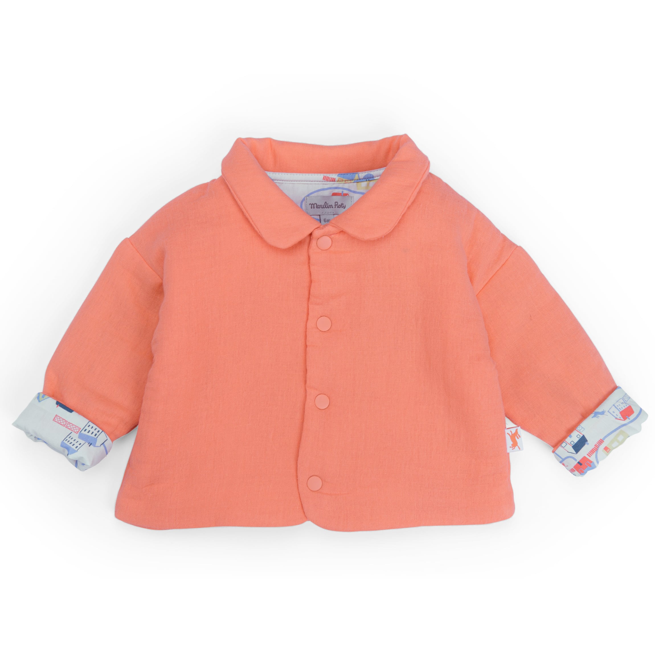 Coral Cotton Muslin Lightweight Jacket, Litchi