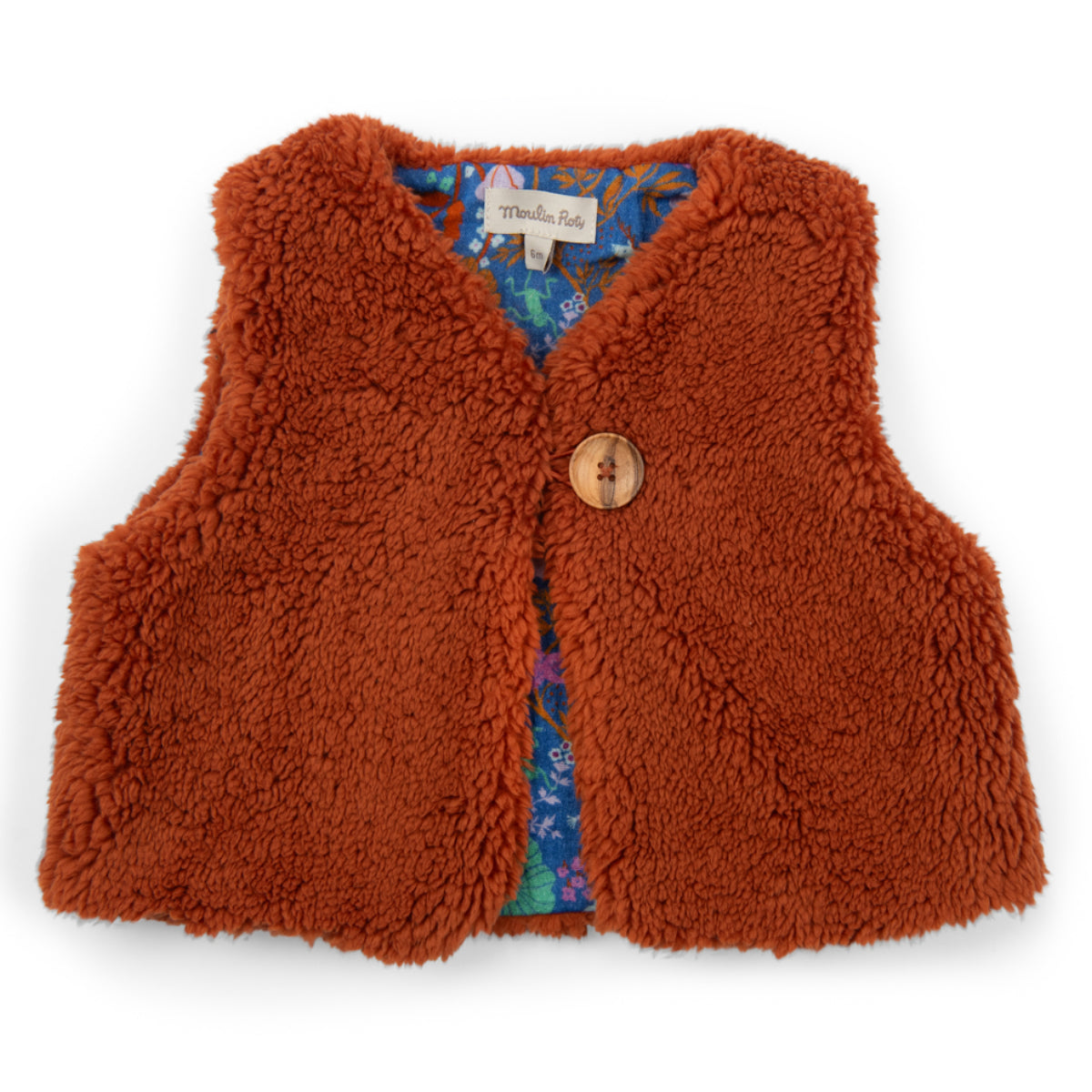 Sherpa vest with lined muslin, Melina