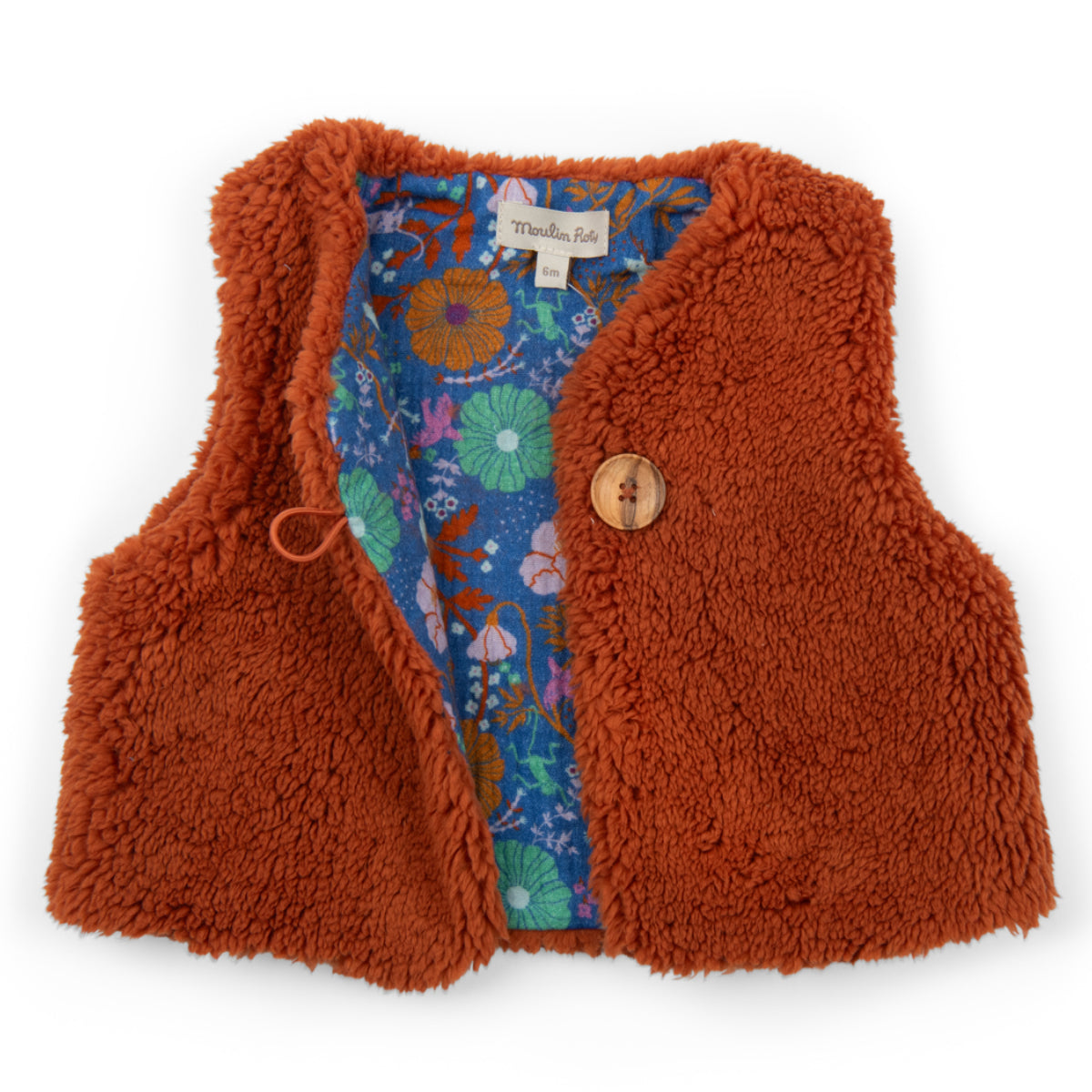 Sherpa vest with lined muslin, Melina