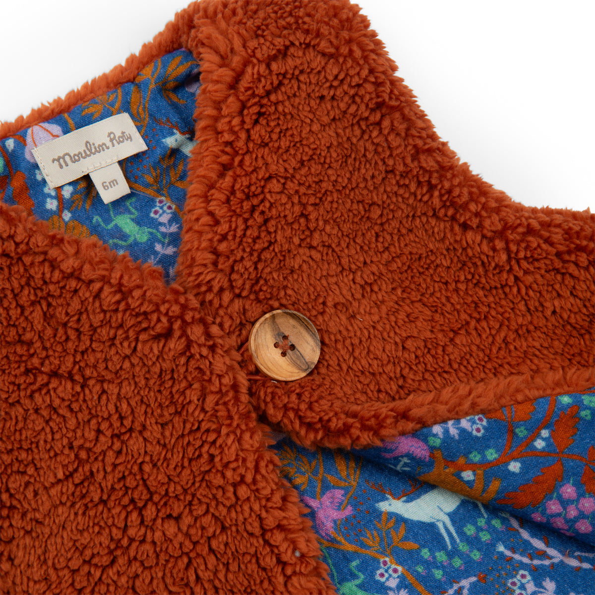 Sherpa vest with lined muslin, Melina