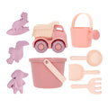 Beach toys, bucket, pink truck and accessories