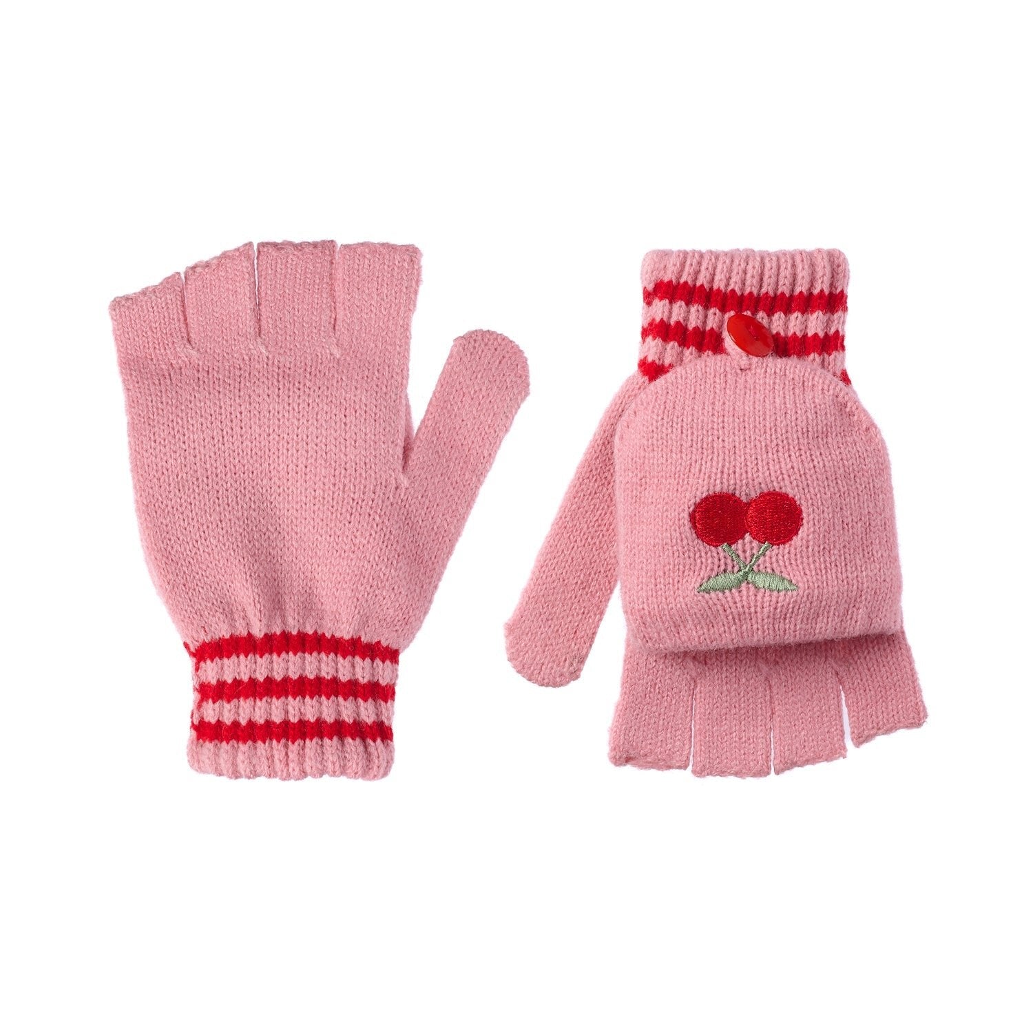 Guanti in maglia, Ciliegie (3-6 anni)