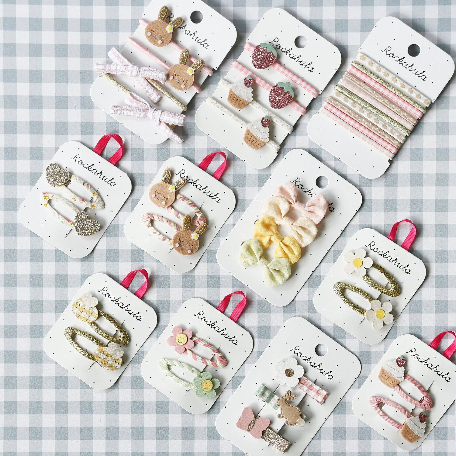 Pastel colored bow hair clips
