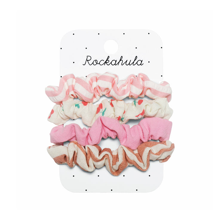 Elastici per capelli righe ciliegie scrunchie