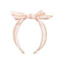 Cerchietto con fiocco a righe rosa