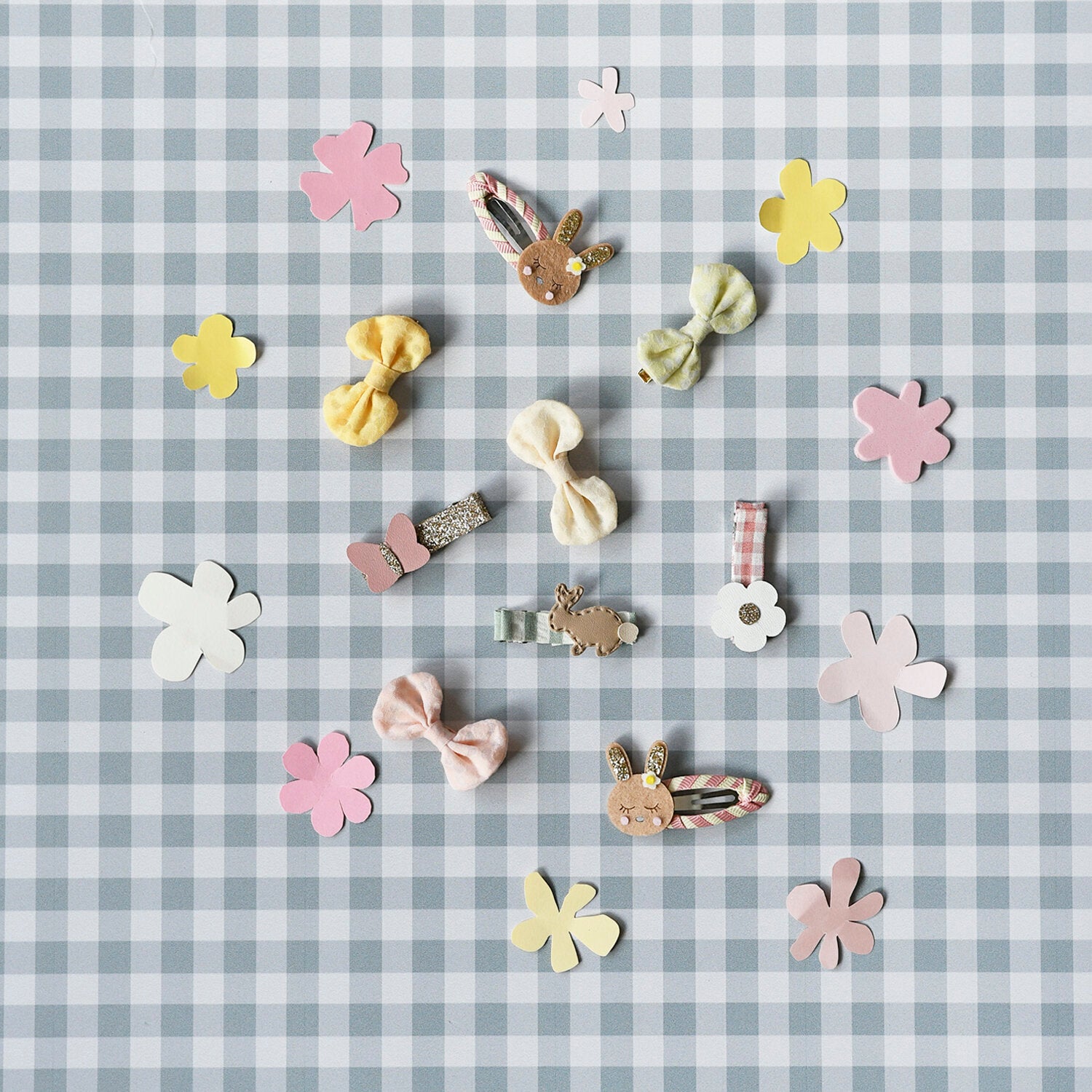 Pastel colored bow hair clips