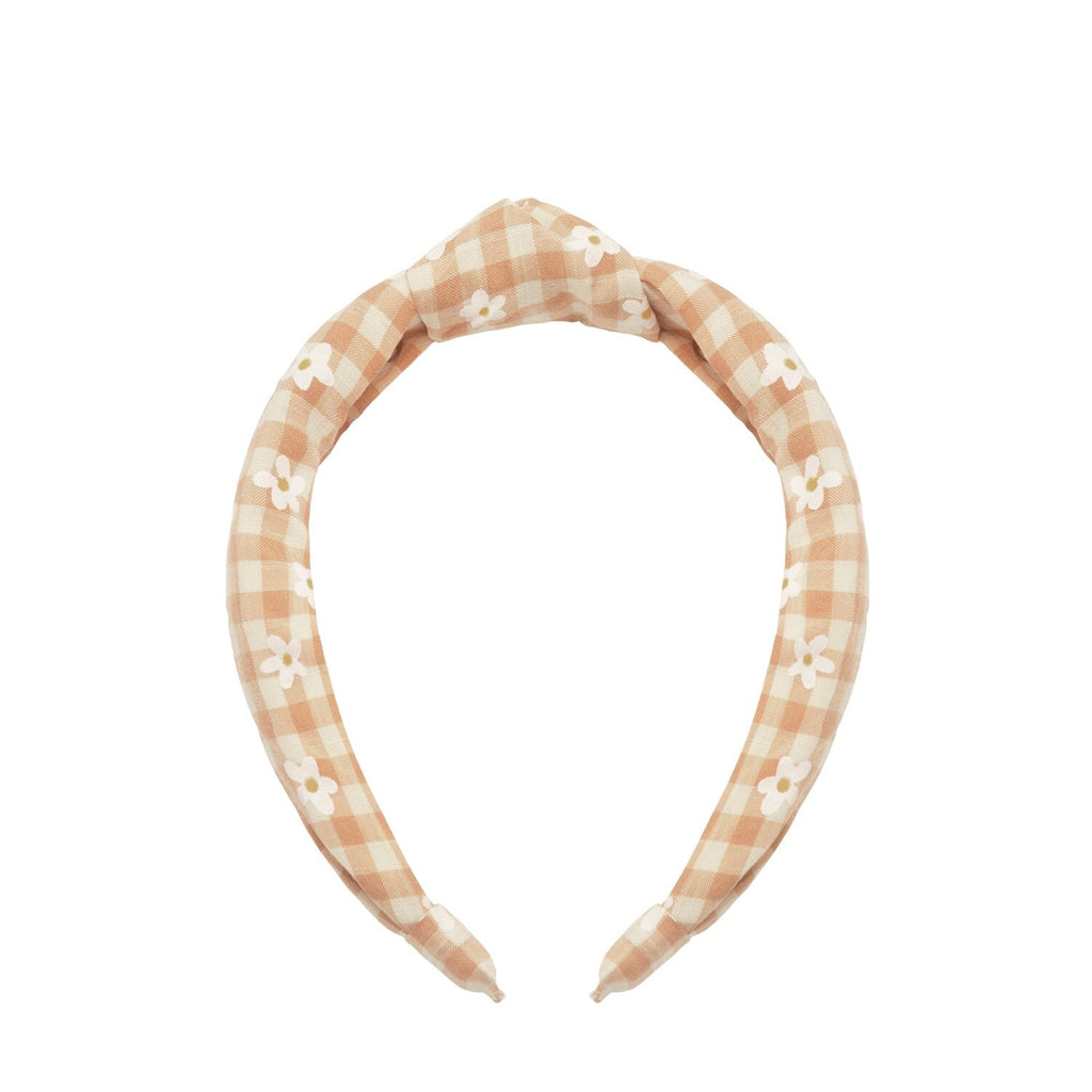 Headband with daisy knot squares