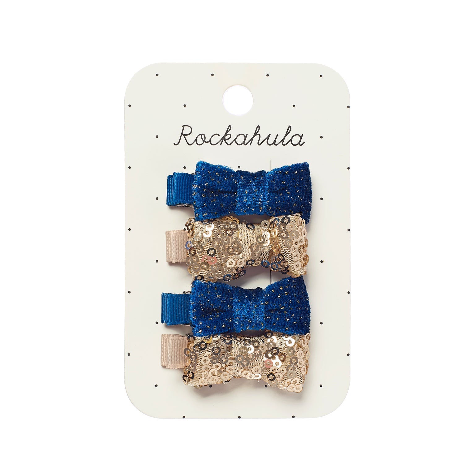 Fermagli mini clip Fiocchi blu oro