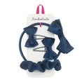 School Hair Accessories Set, Velvet Blue