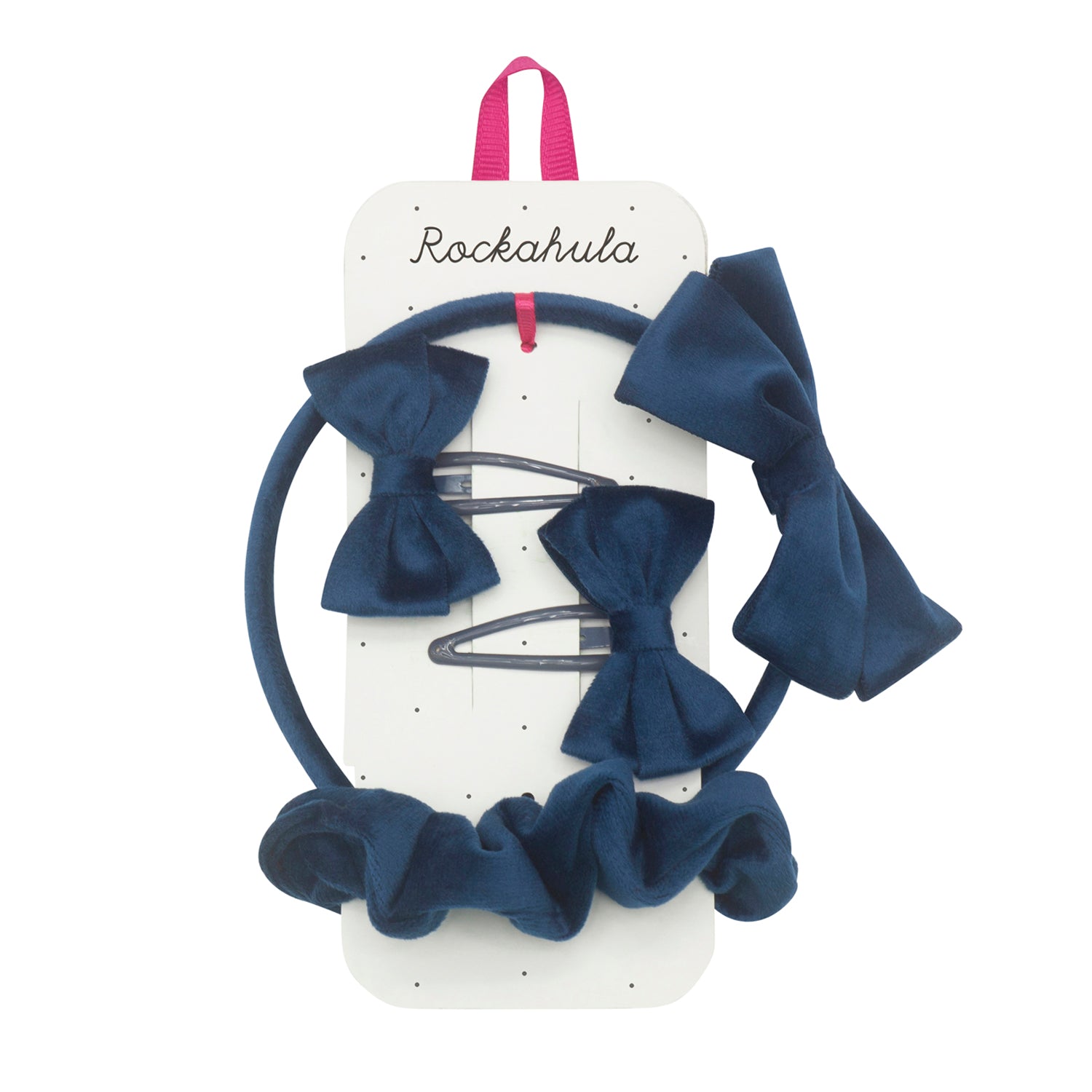 Set accessori per capelli per la scuola, Blu velluto