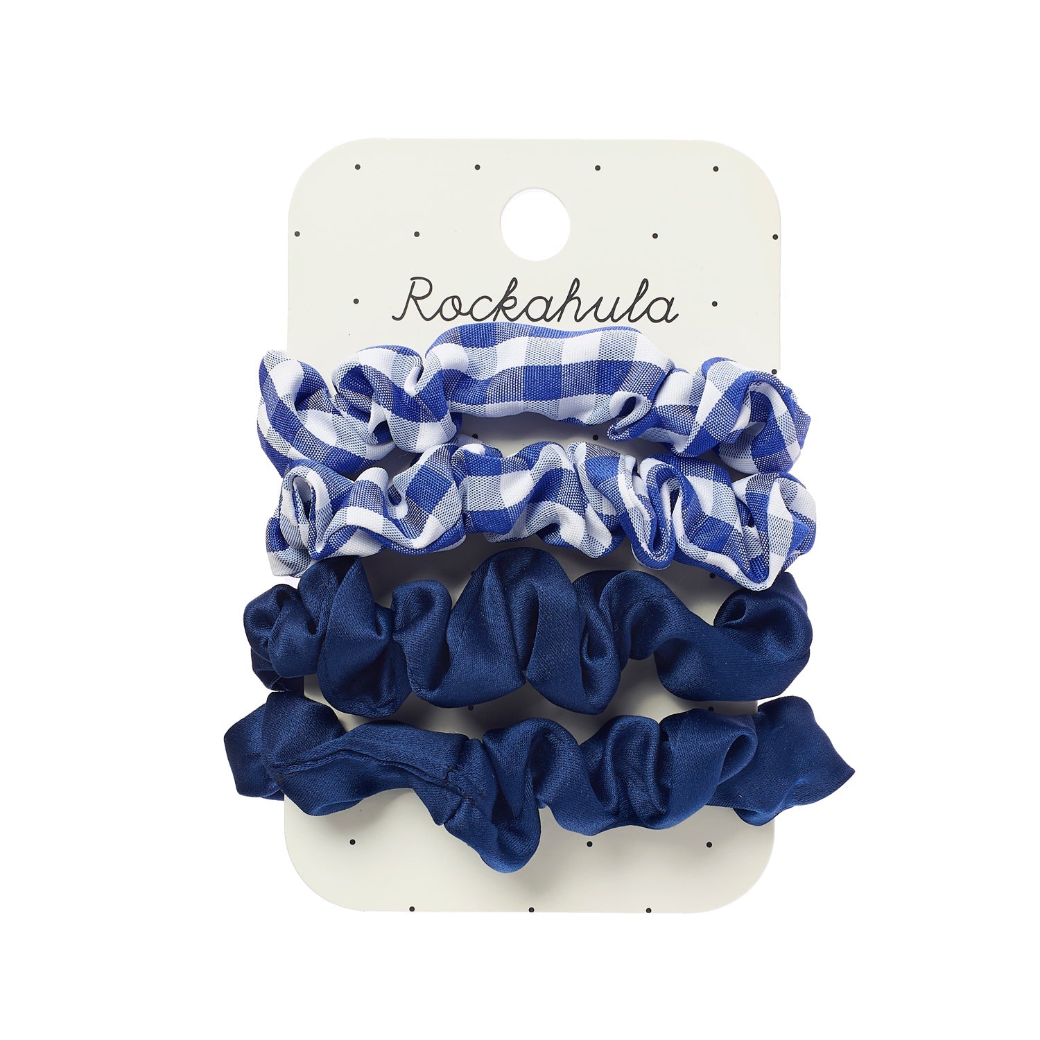 Elastici Blu Satin Scrunchie