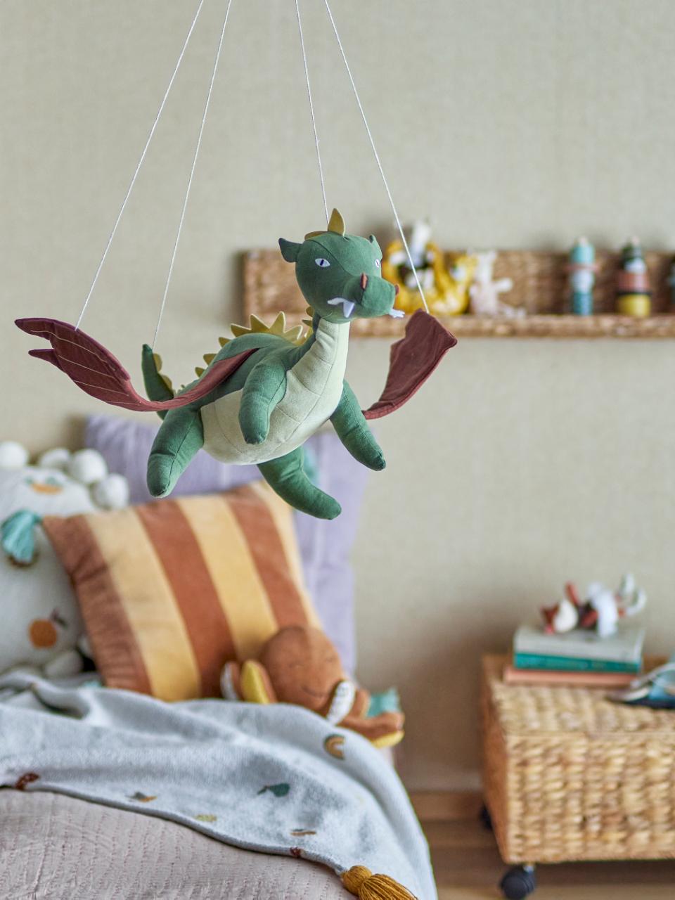 Large linen dragon, Mobile mobile to hang