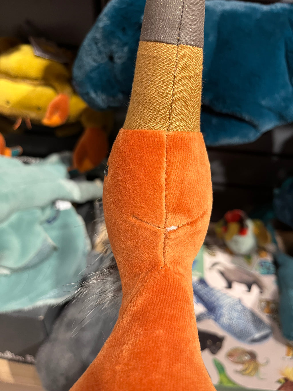Peluche uccello airone rosso (leggermente difettoso)