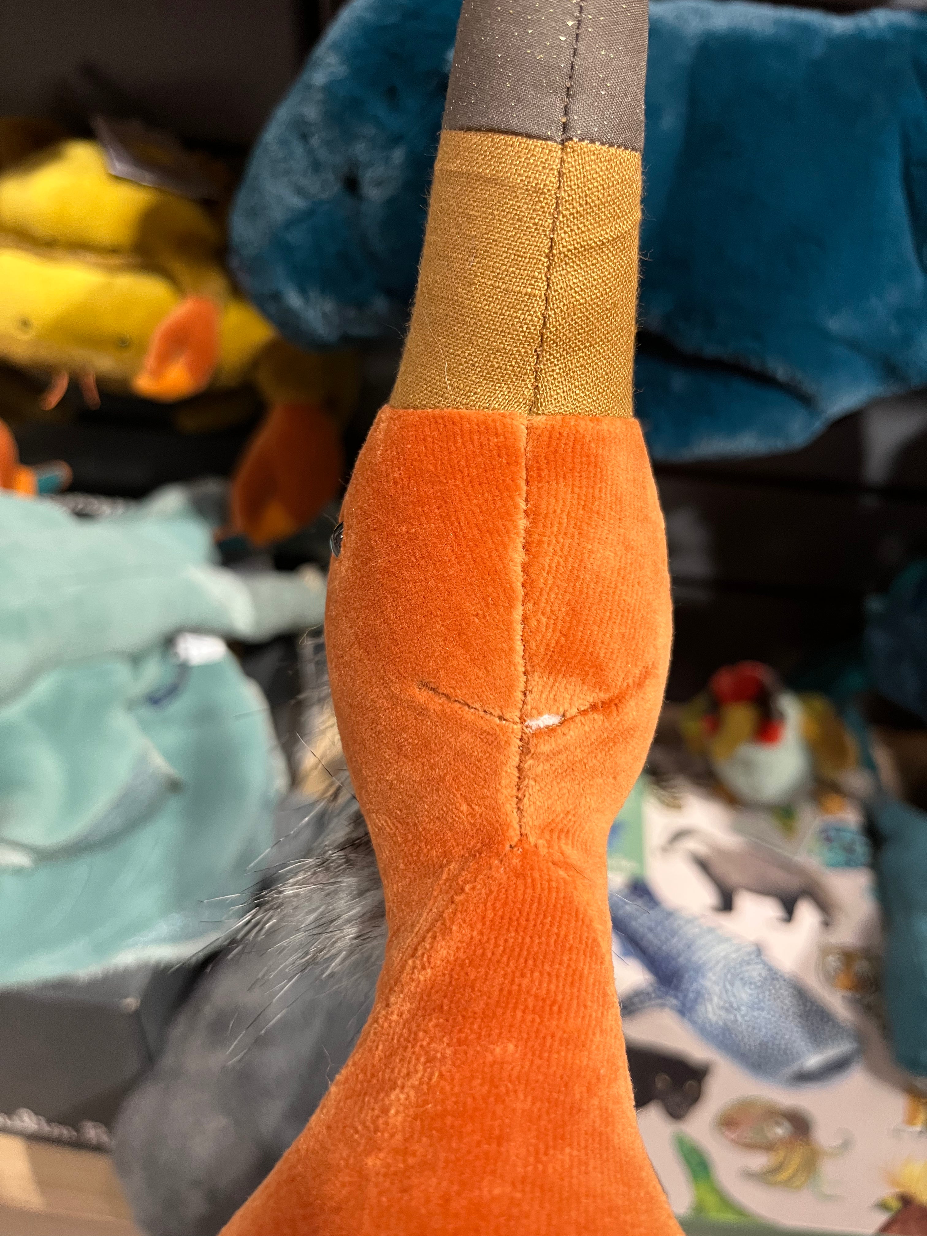 Peluche uccello airone rosso (leggermente difettoso)