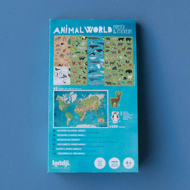 Poster mappa mondo e adesivi, Gli animali del mondo