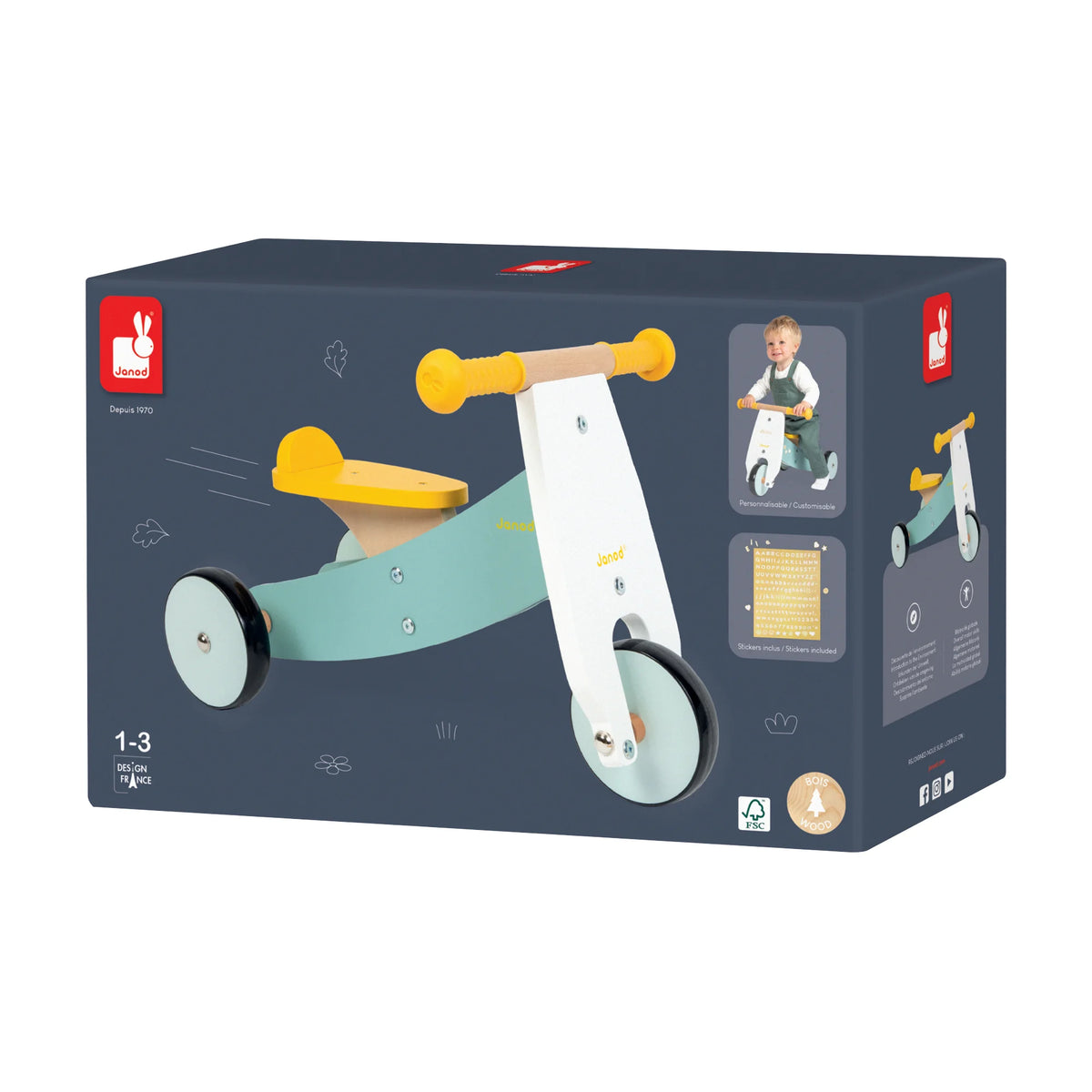 Porteur en bois 3 roues