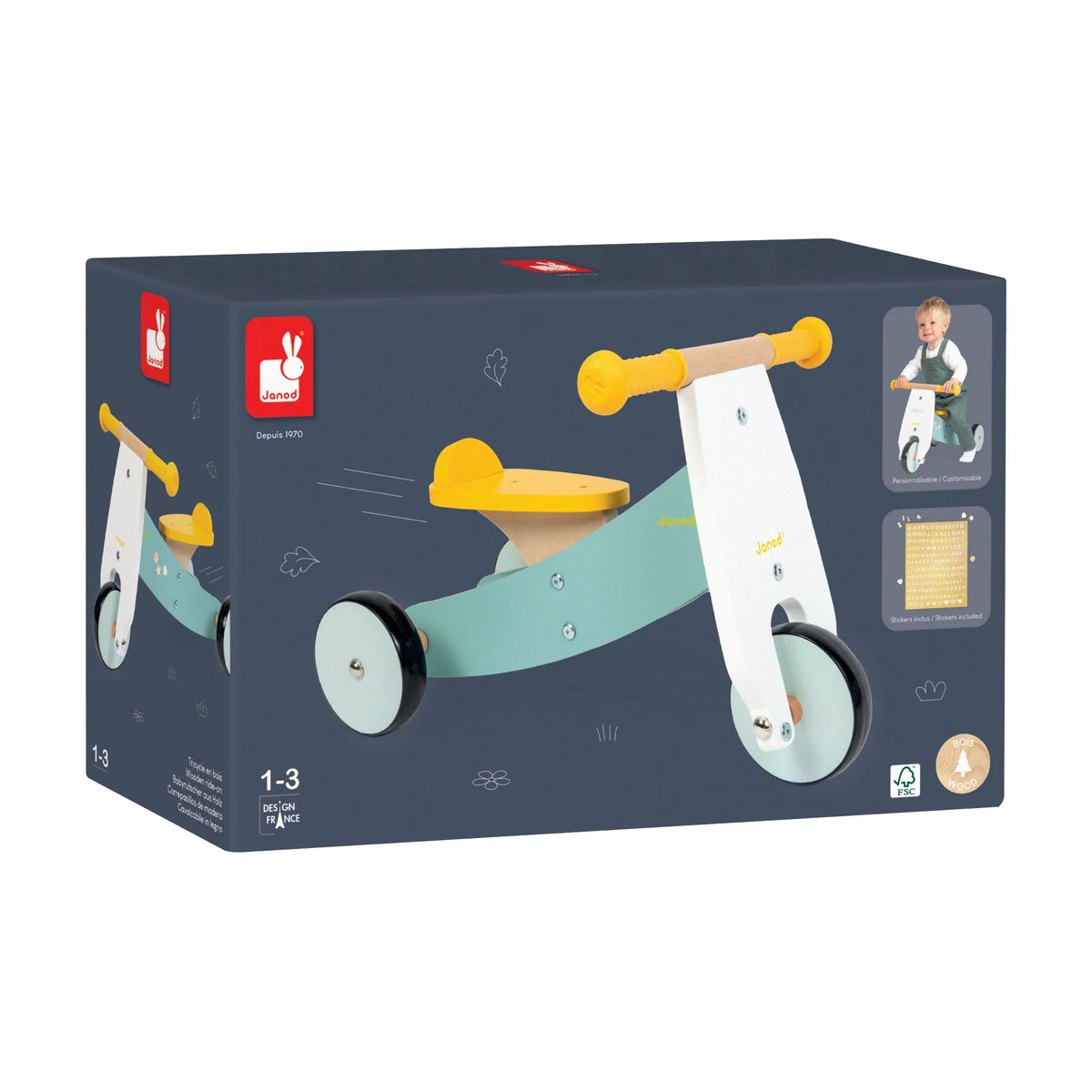 Porteur en bois 3 roues