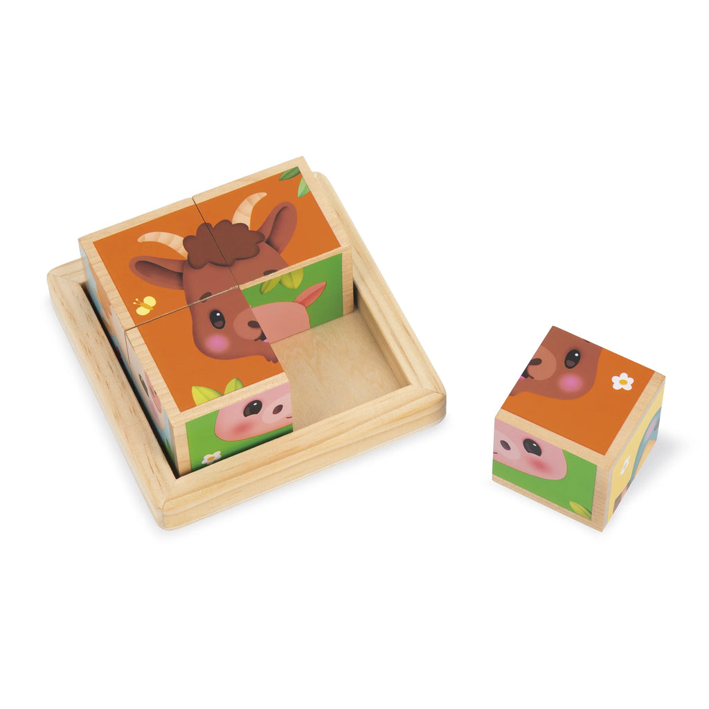 Farm Wooden Cubes - 4 Pieces