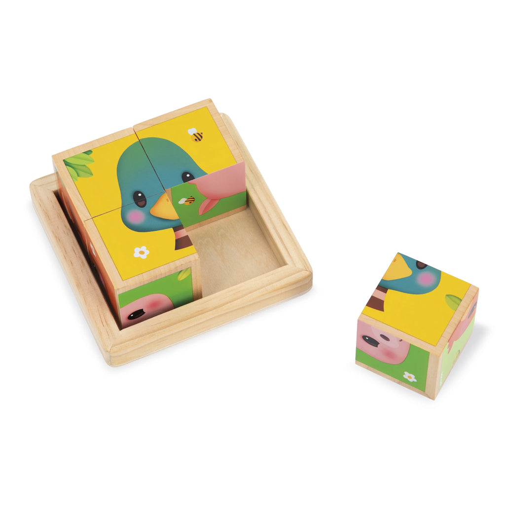 Farm Wooden Cubes - 4 Pieces
