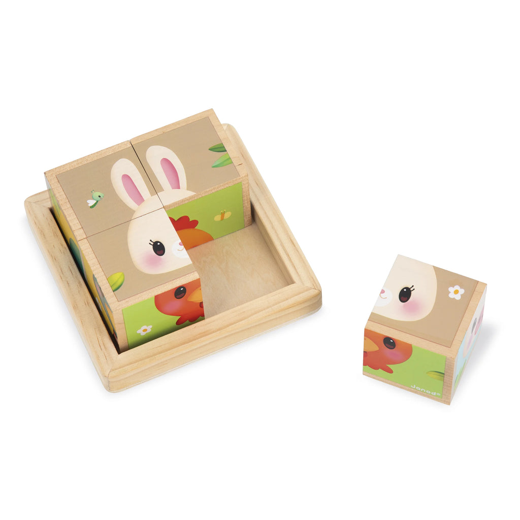 Farm Wooden Cubes - 4 Pieces