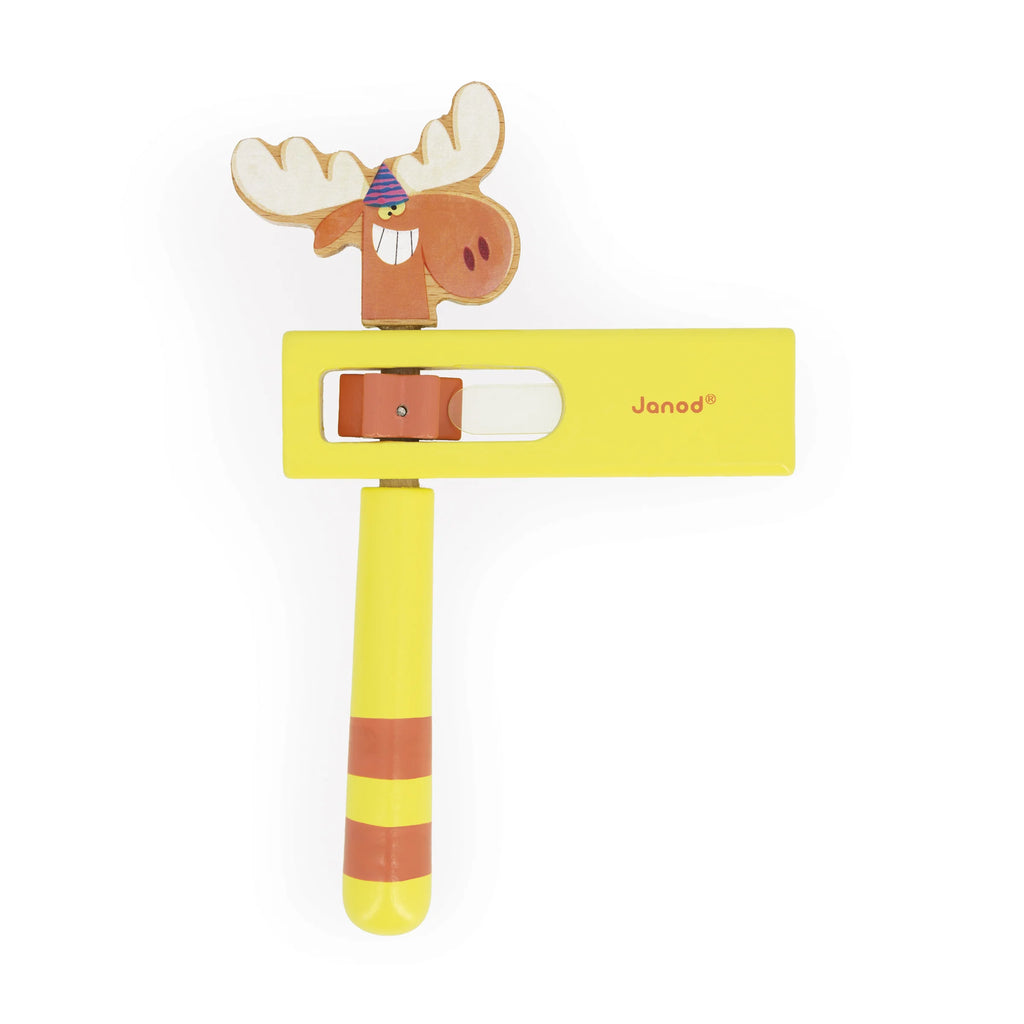Wooden guiro frogs, Moose and Toucan
