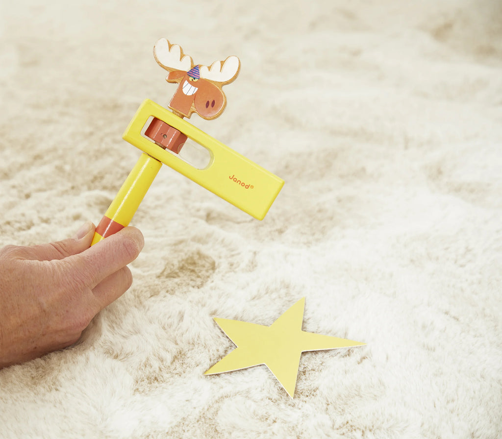 Wooden guiro frogs, Moose and Toucan