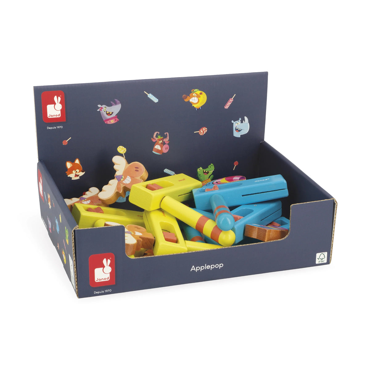 Wooden guiro frogs, Moose and Toucan
