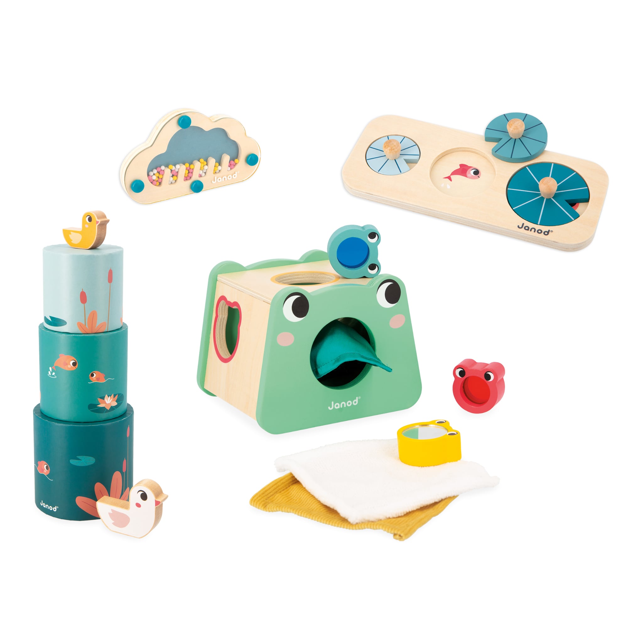 Janod box, Wooden games for 12 months - Sensory awakening
