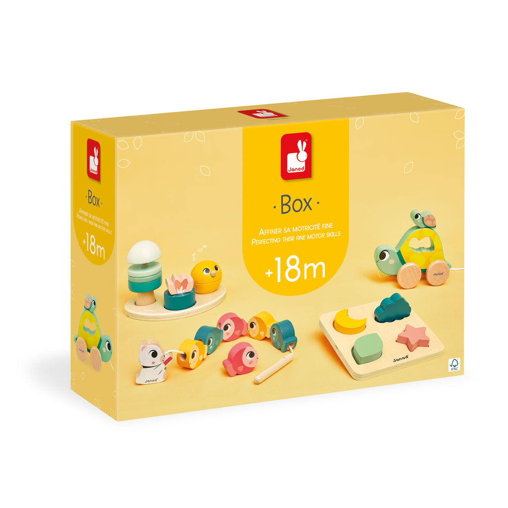 Janod box, Wooden toys for 18 months - Fine motor skills