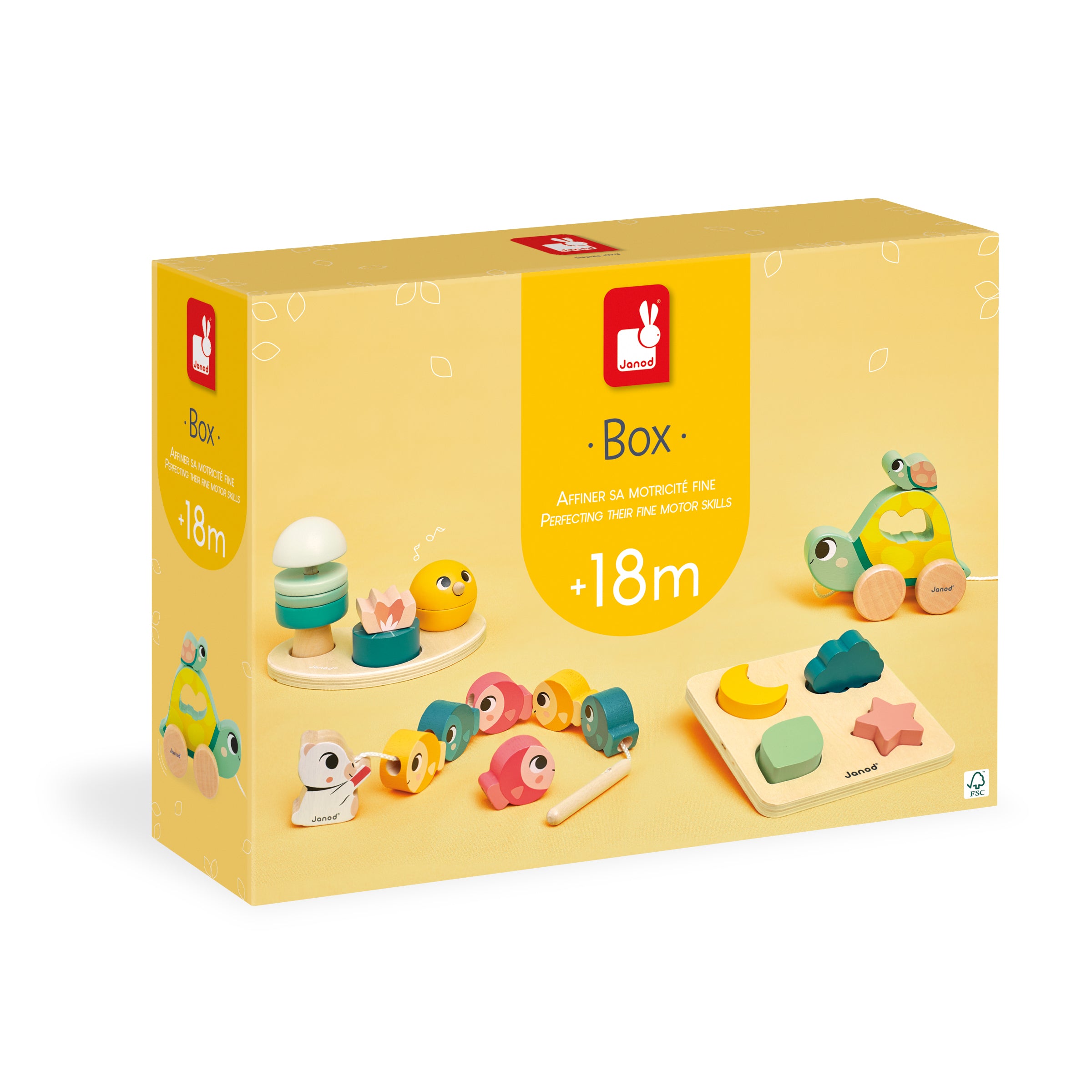 Janod box, Wooden toys for 18 months - Fine motor skills