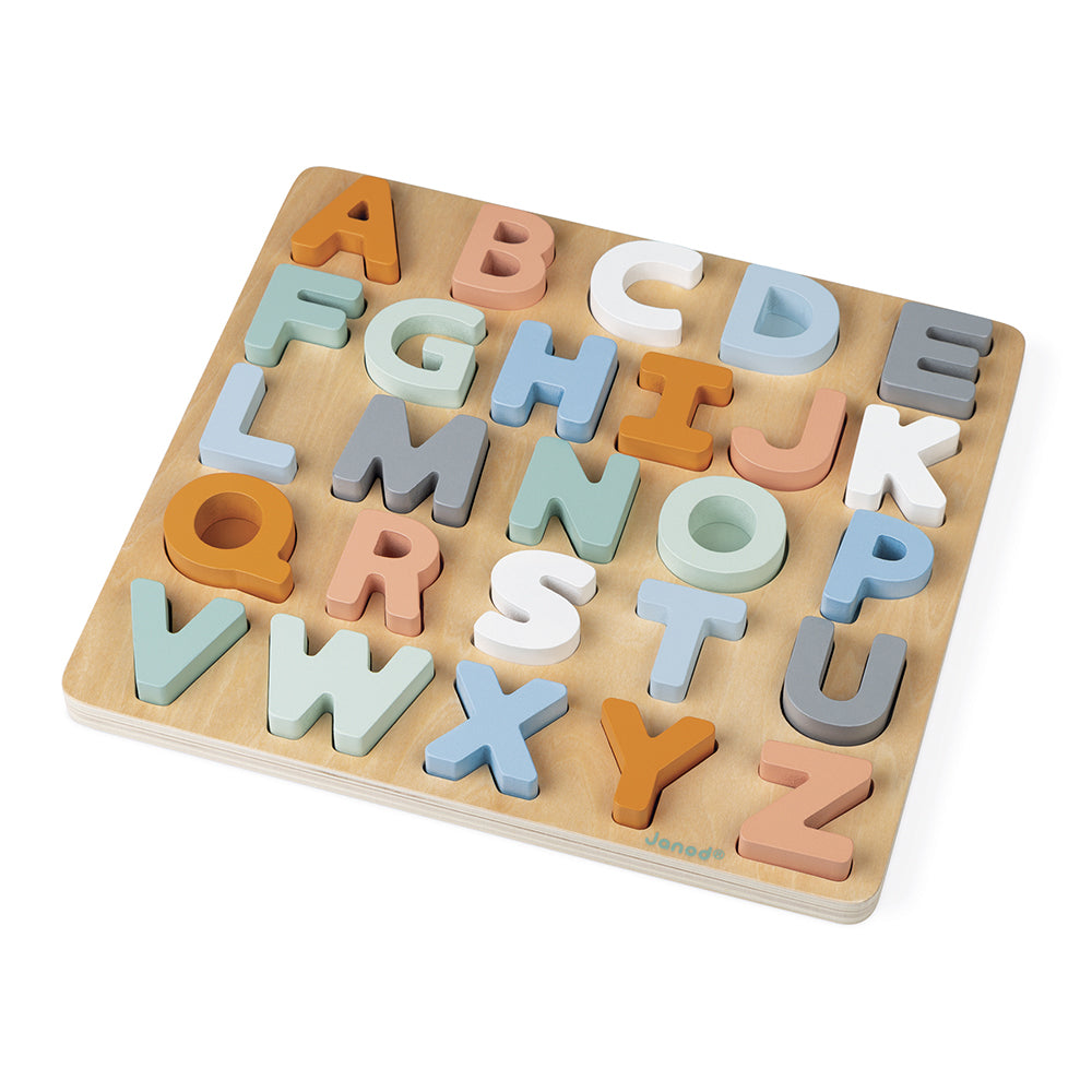 Wooden Alphabet Puzzle with Blackboard
