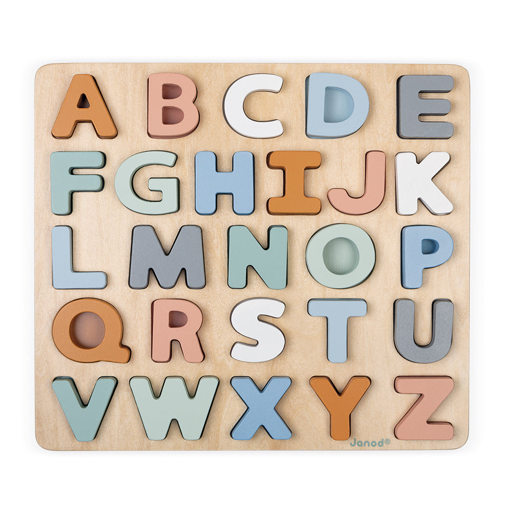 Wooden Alphabet Puzzle with Blackboard