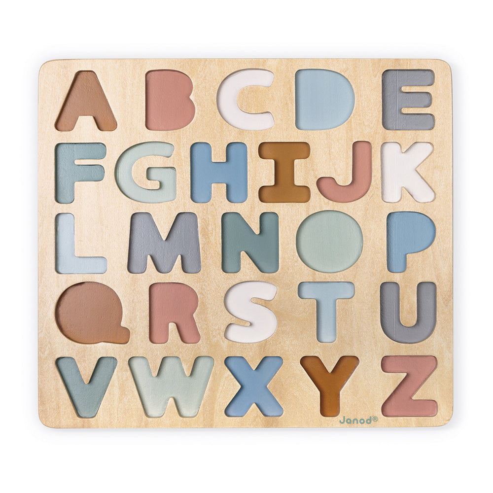 Wooden Alphabet Puzzle with Blackboard