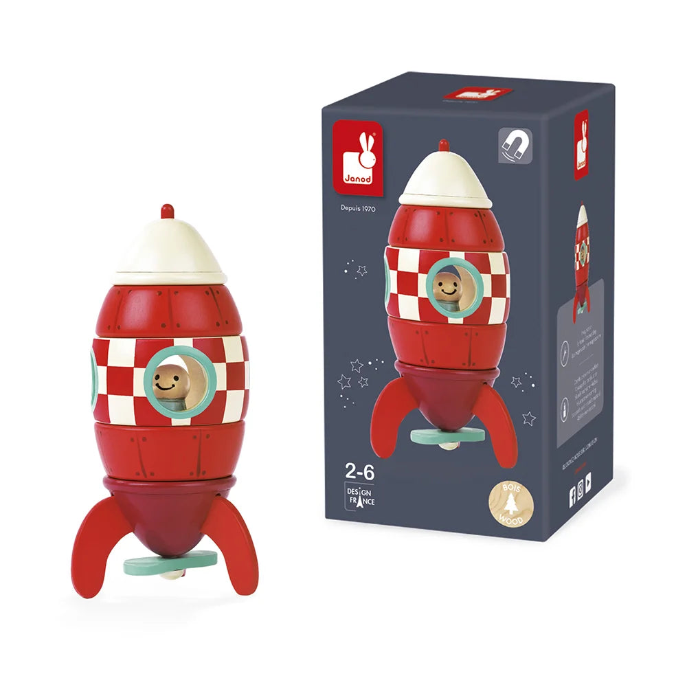 Wooden Magnetic Rocket