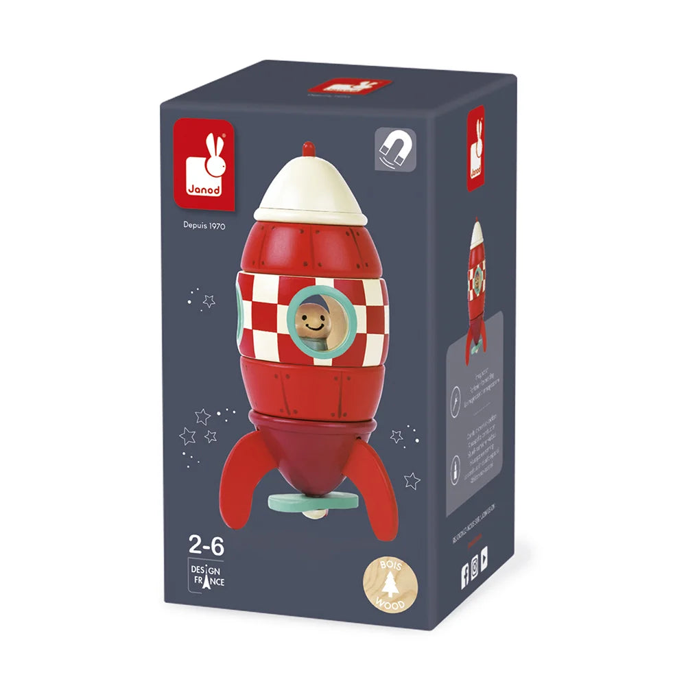 Wooden Magnetic Rocket