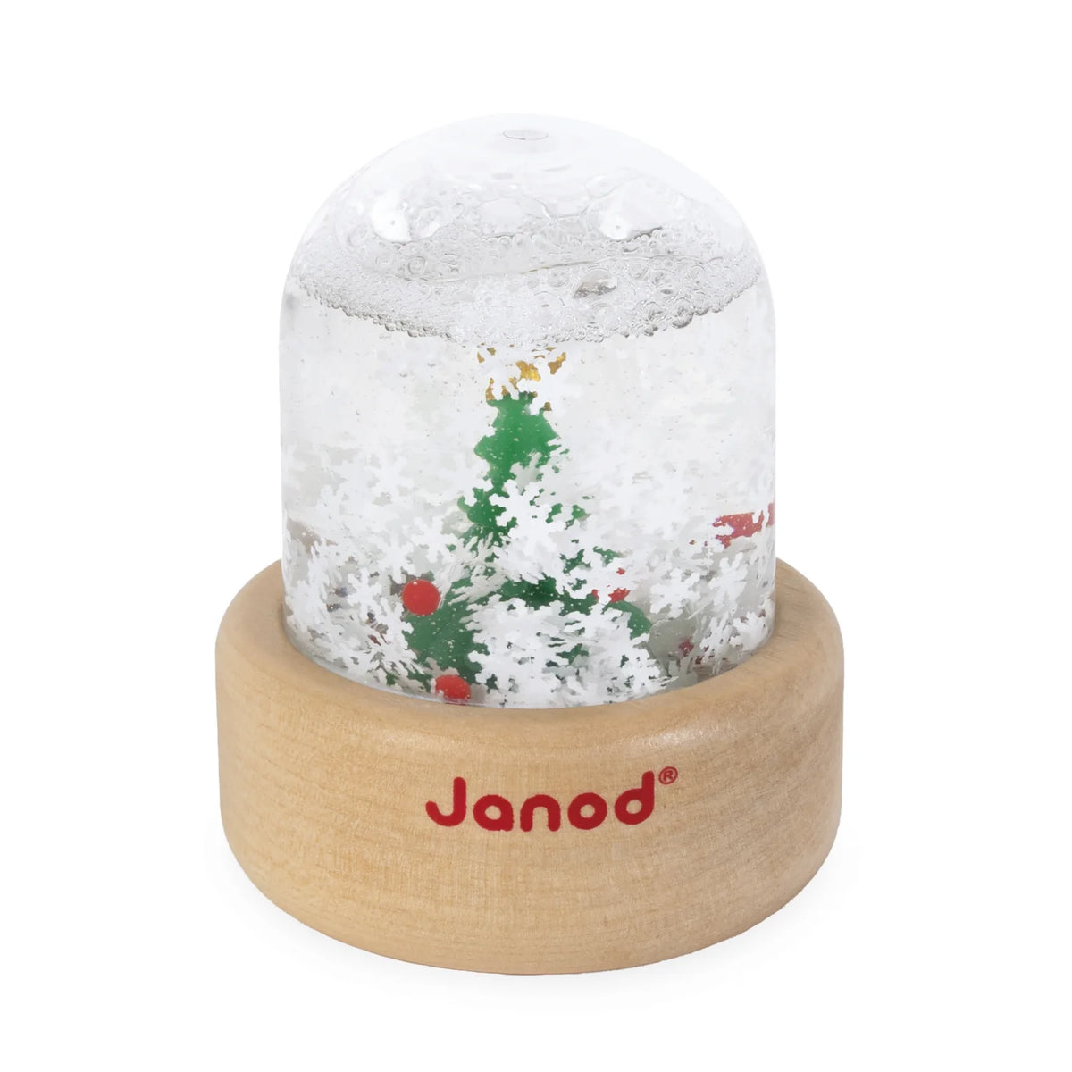 Bolla sensoriale di Natale Janod con fiocchi di neve bianchi