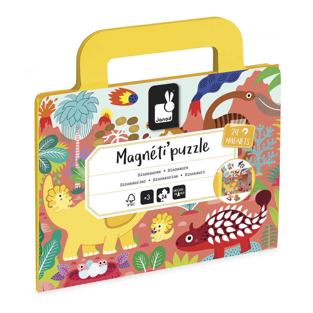 Magnéti’Puzzle Magnetic Game, Dinosaurs – 24 Pieces