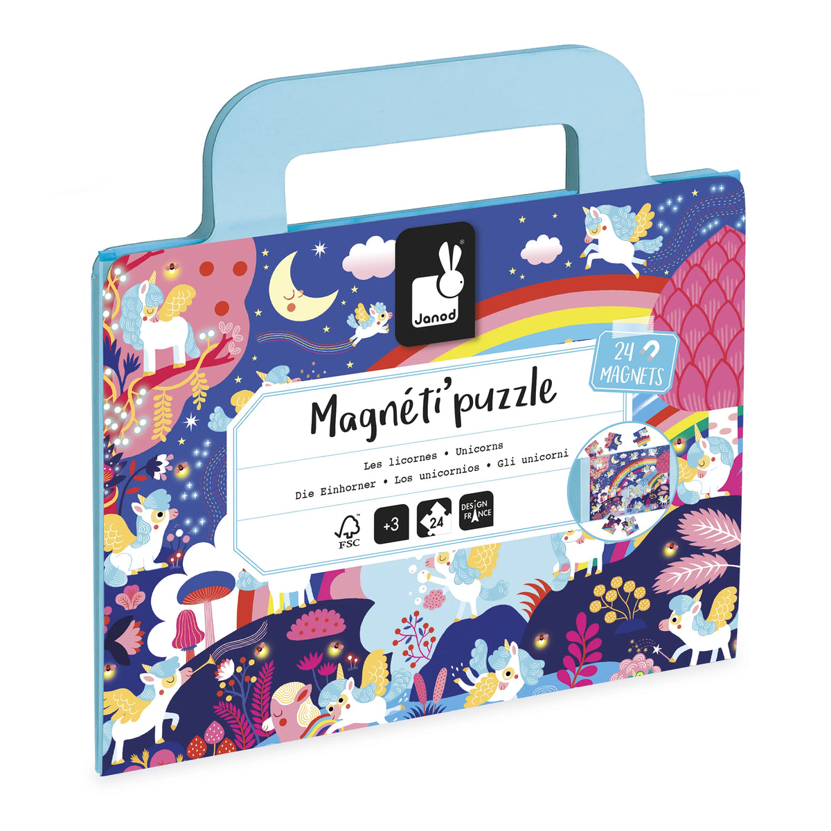 Gioco magnetico Magnéti’Puzzle, Unicorni – 24 pezzi