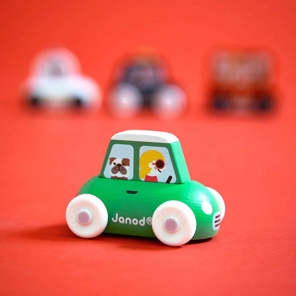 Macchinina verde Cross Roads Londra Janod con bulldog - foto 3