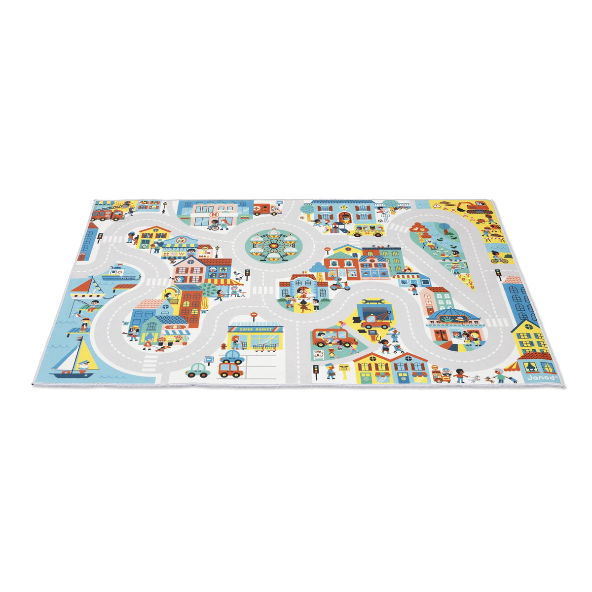 Tappeto da gioco con circuito Cross Roads – Città