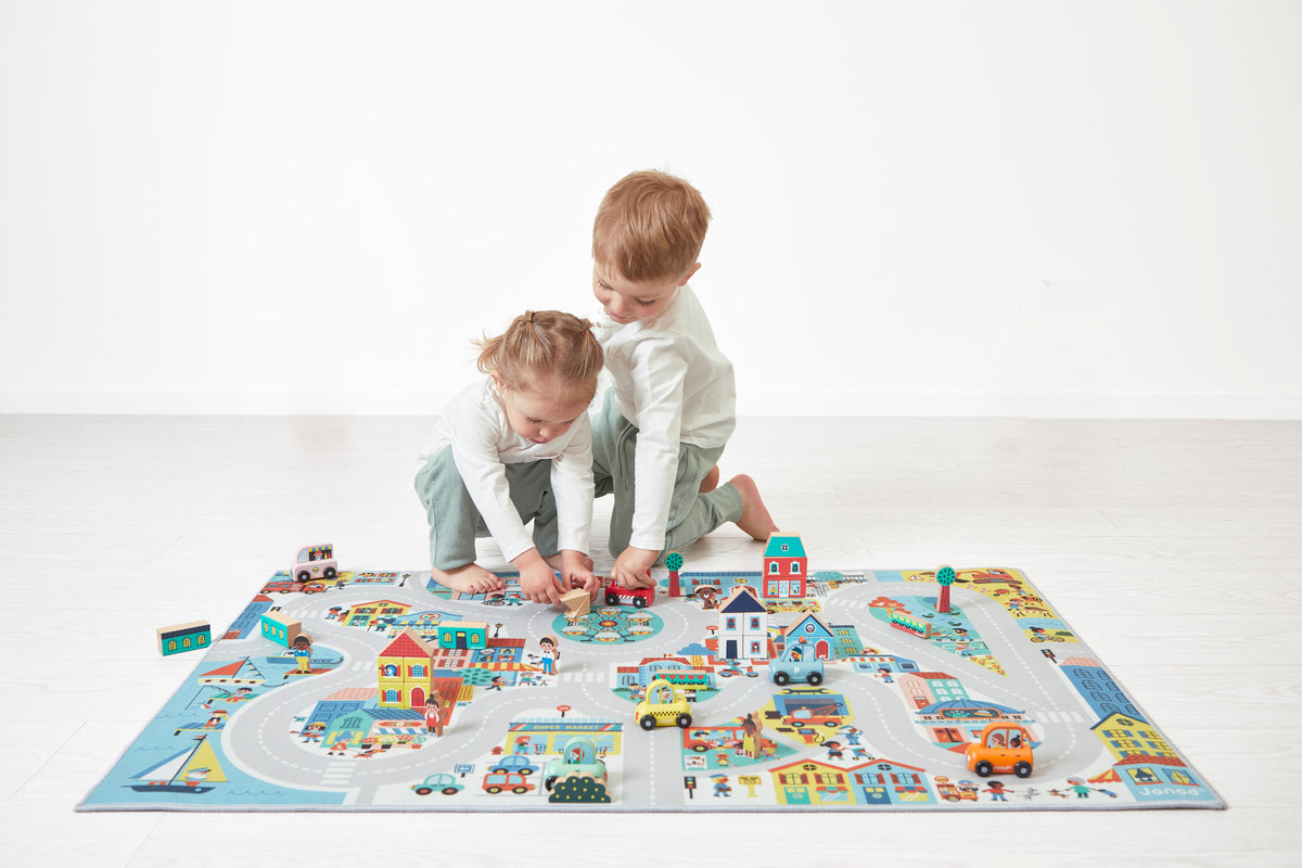 Tappeto da gioco con circuito Cross Roads – Città