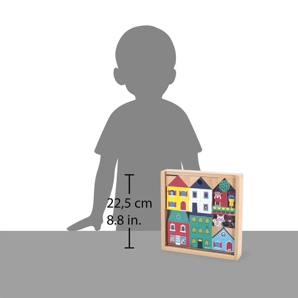 Set di 36 cubi in legno Cross Roads – Città